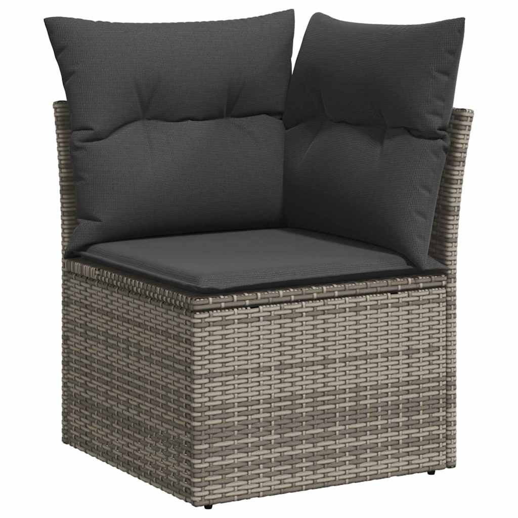Garten-Sofa-Set mit Kissen mit Speicher mit Kissen 7 pcs Grau